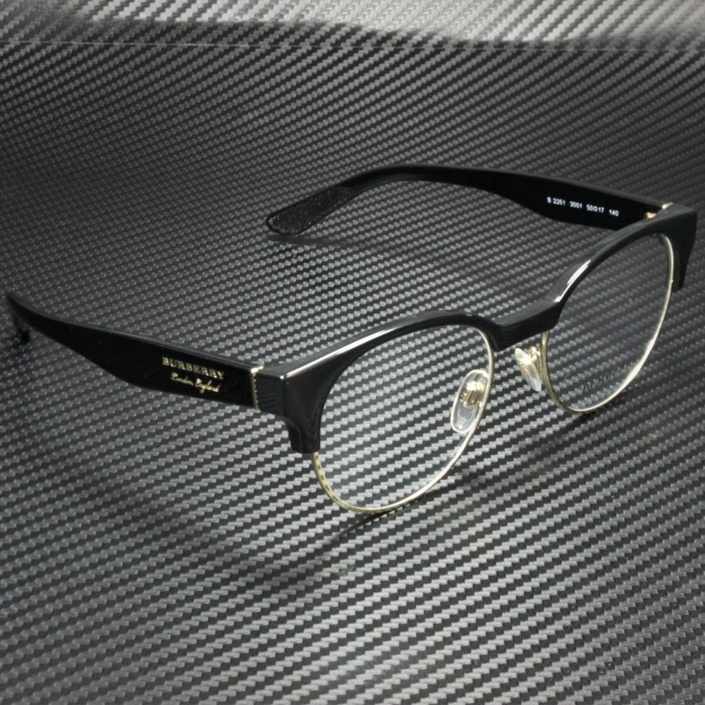 Burberry Gold and Black Frame Eyeglasses - Picture 3 of 5